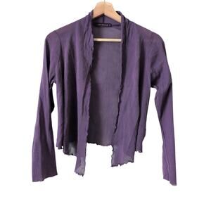 Cut Loose Womens Open Cropped Cardigan Sweater Purple Small - Y2K Fairy Whimsy